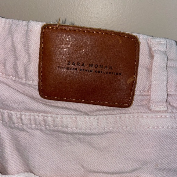 Womens Zara Skinny Distressed Denim Jean / Straight Leg Light pink - Picture 4 of 6